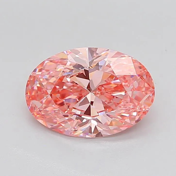 3.00ct Oval Lab Grown Diamond (Colour Fancy Vivid Pink, Clarity VVS2, IGI Certified)